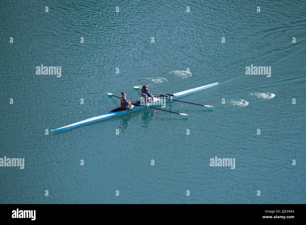 canoe in the Nervion river in Bilbao, basque country, spain, travel