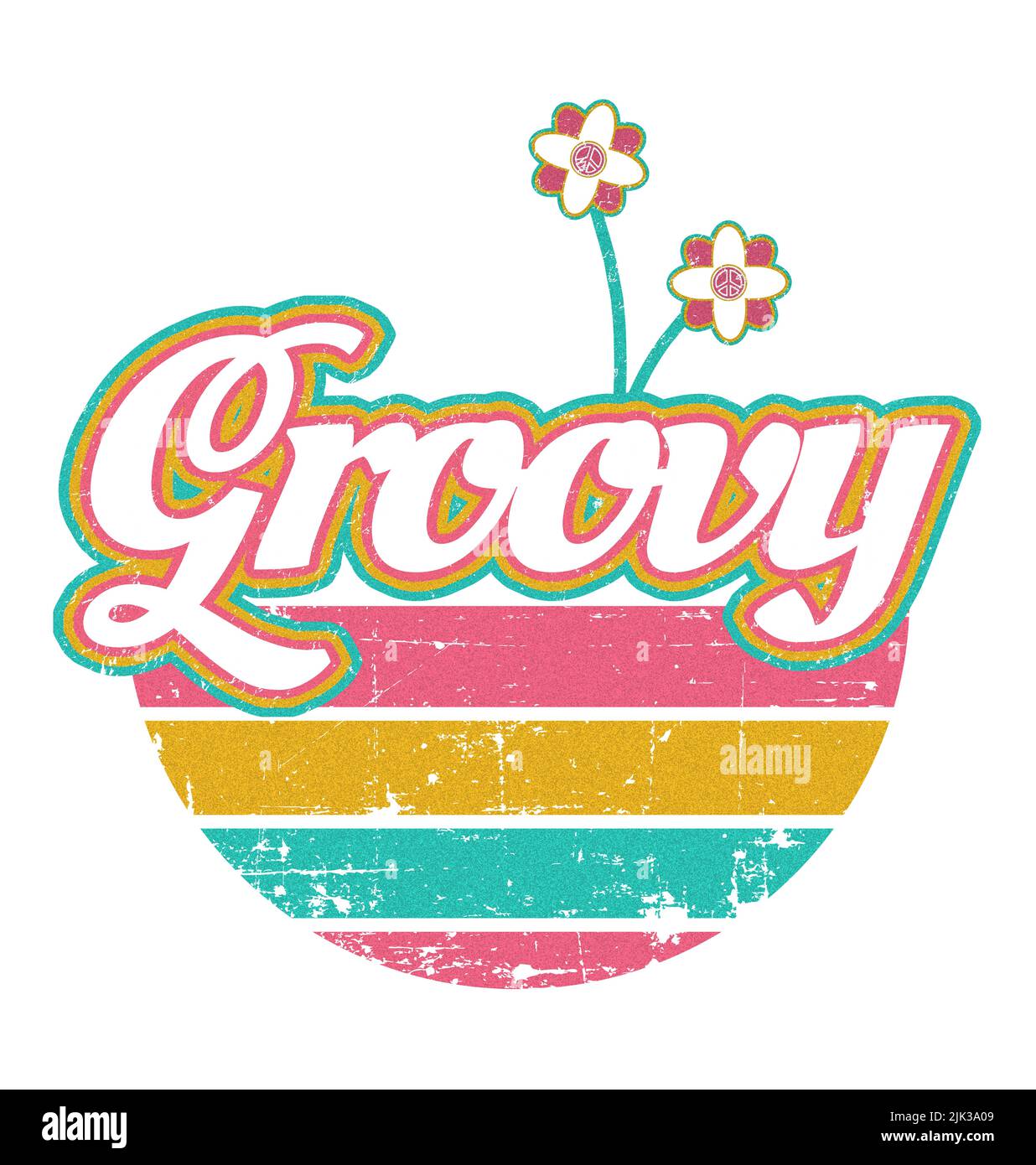 Retro Groovy Design - Vintage Graphic Stock Photo - Alamy
