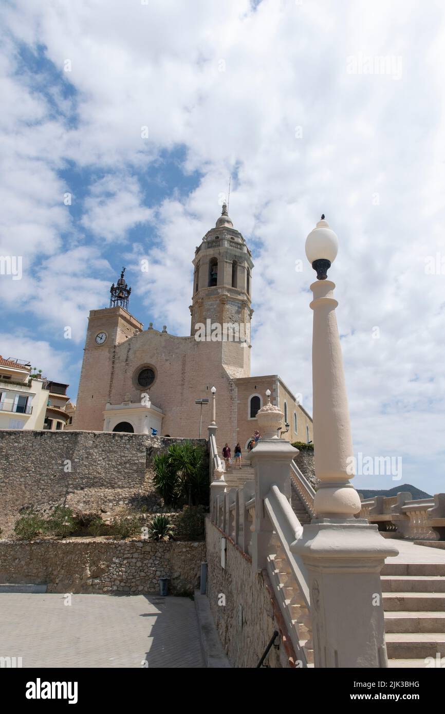 San Bartolomé and Santa Tecla church, Sitges, Spain Stock Photo