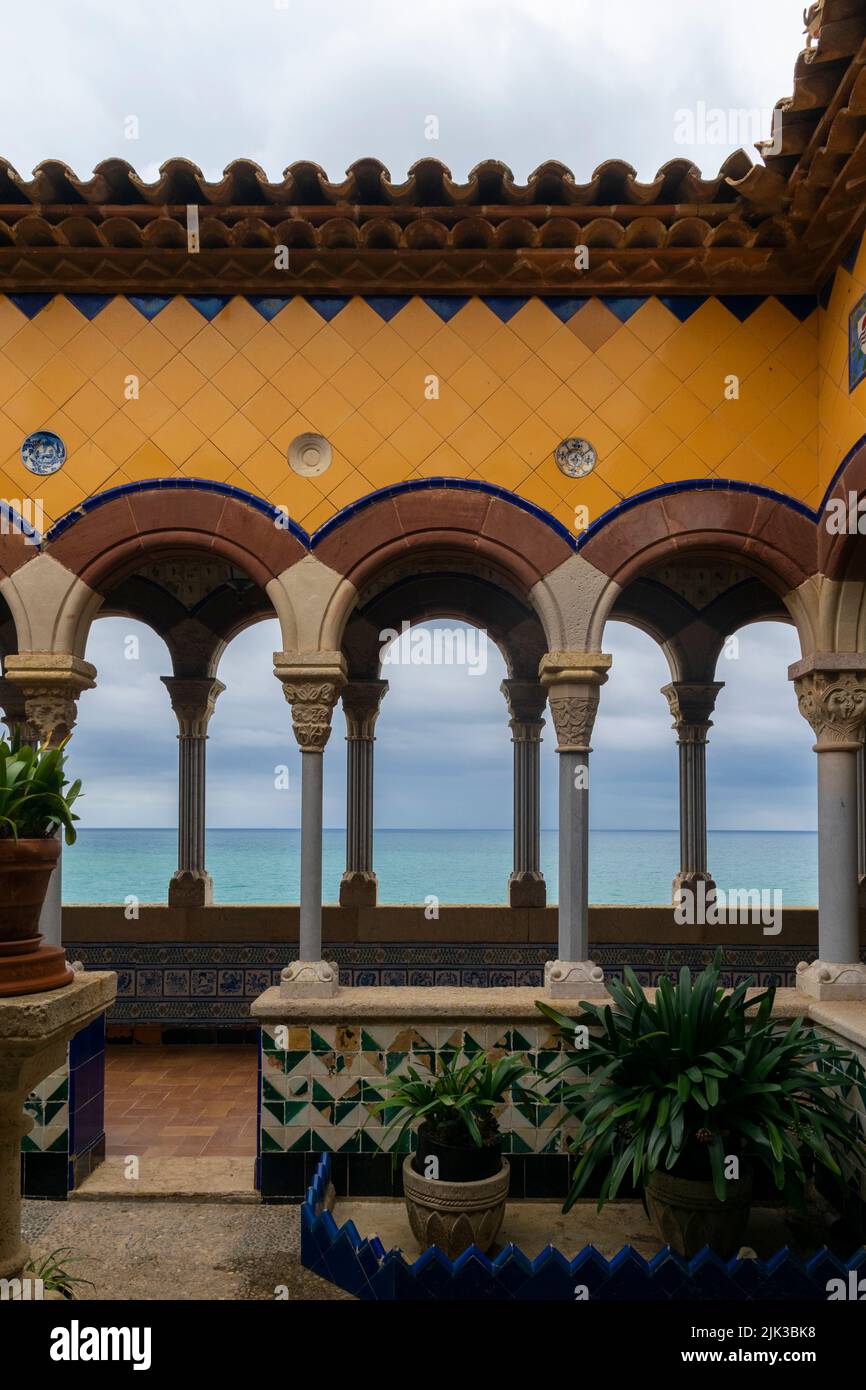 Internal halls of the Marisel palace, Sitges, Spain Stock Photo