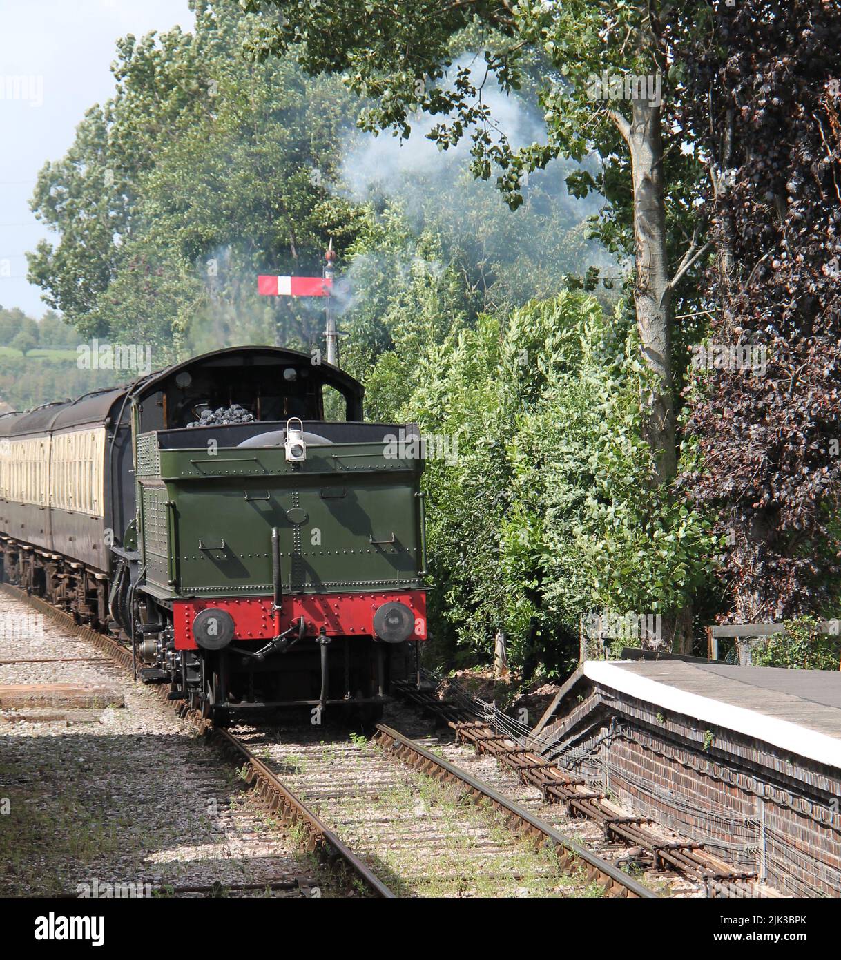 A Steam Engine Pulling a Train Backwards into a Station Stock Photo Alamy