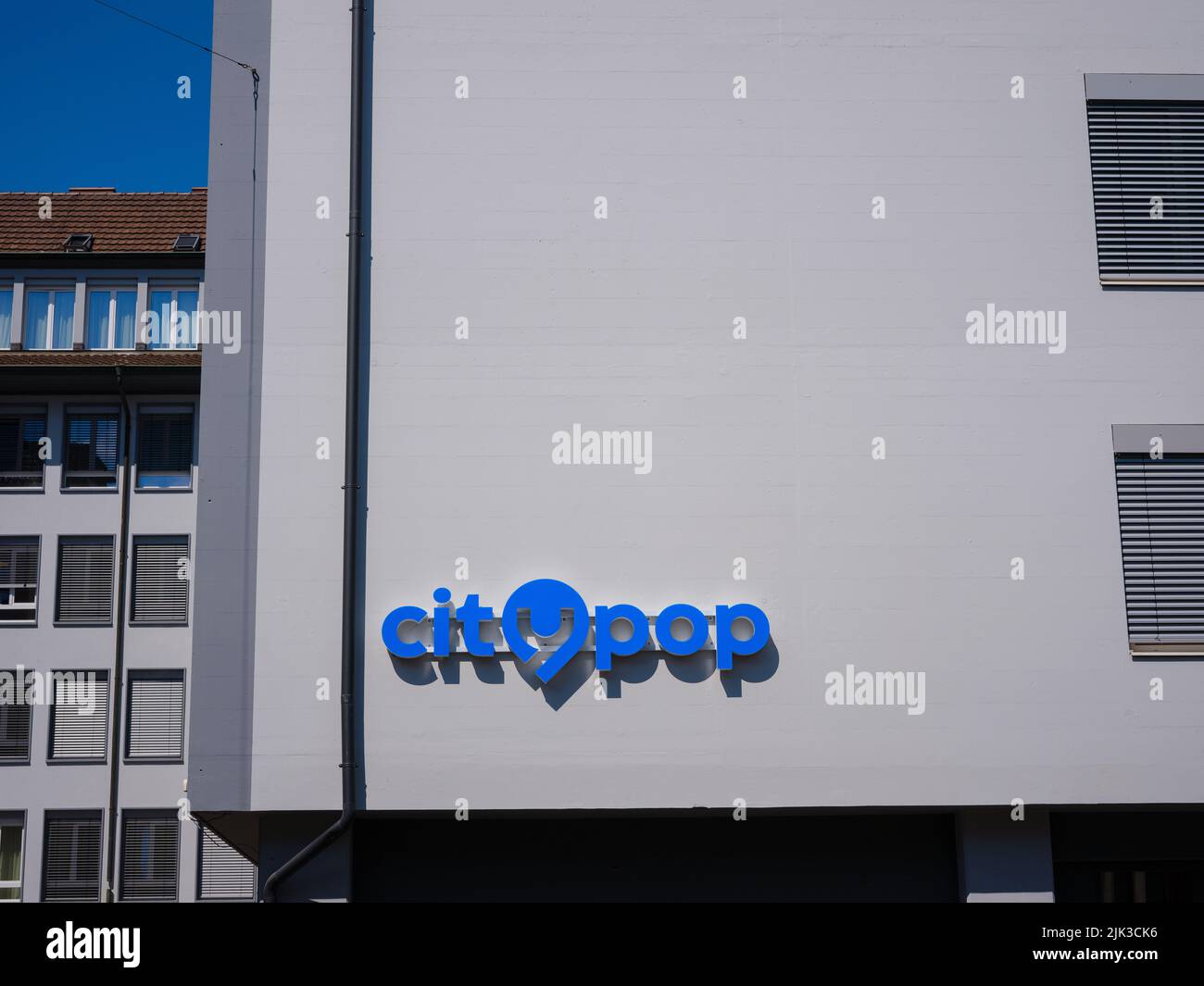 Nat Springboard uendelig Bern, Switzerland - July 4 2022: city pop logo on facade of building. City  Pop is top of Swiss real estate sector with transparency and reliability, d  Stock Photo - Alamy