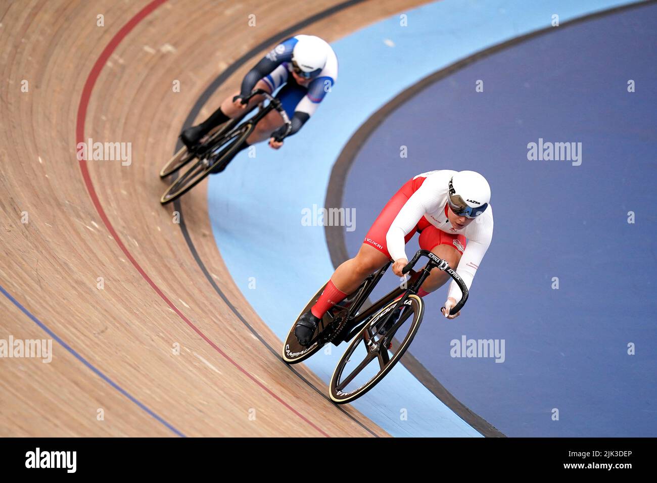 England's Sophie Capewell (right) in action during the Women's Sprint