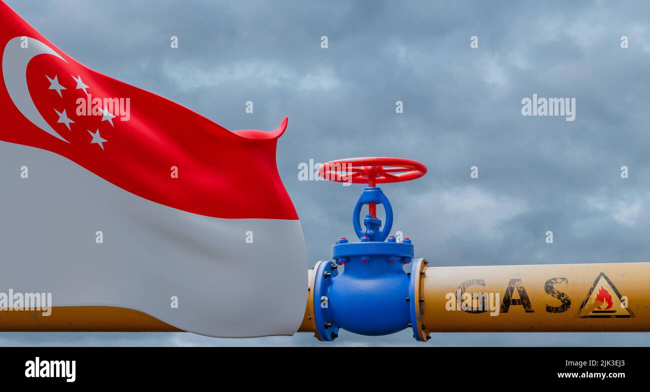 Pipeline with flag singapore hires stock photography and images Alamy