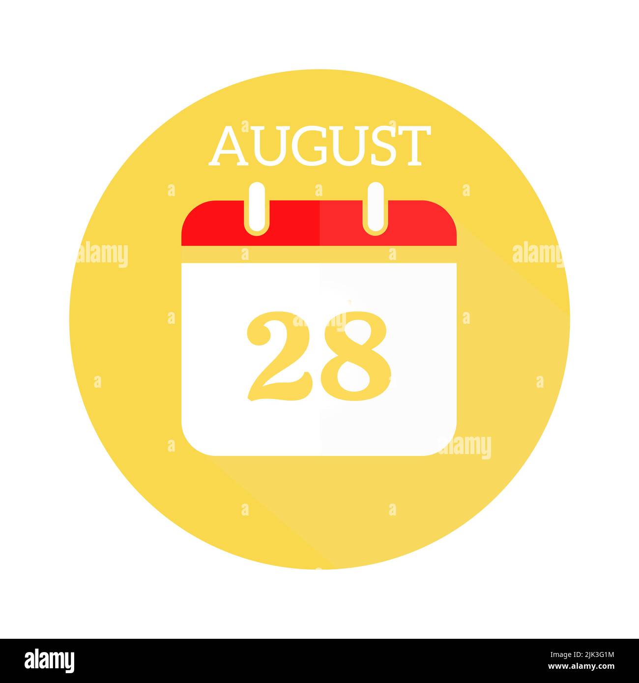 August 28 calendar flat icon Stock Photo