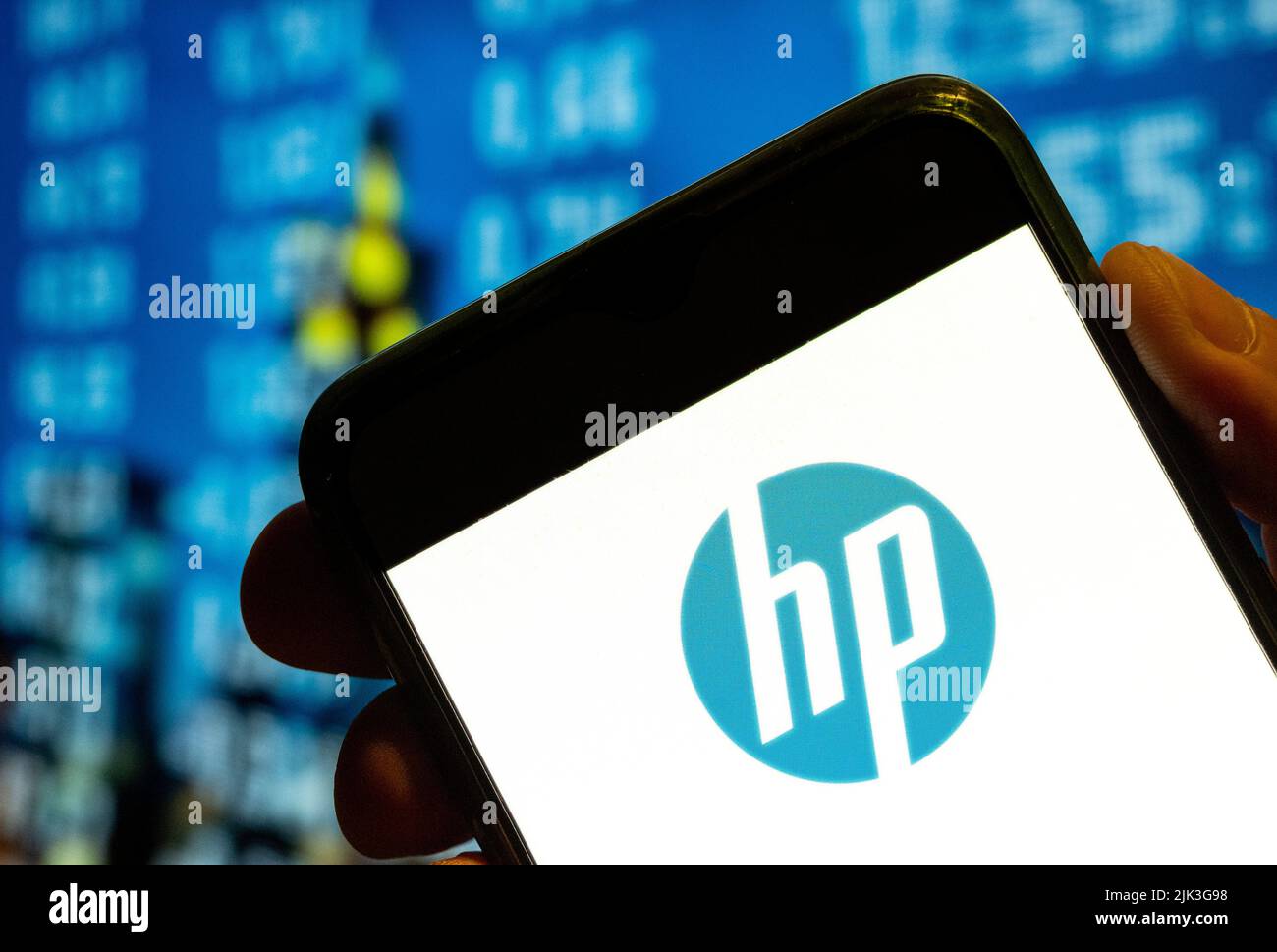 In this photo illustration, the American multinational information