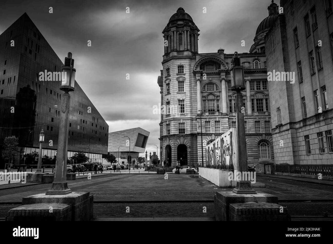 Liverpool, UK in black and white Stock Photo