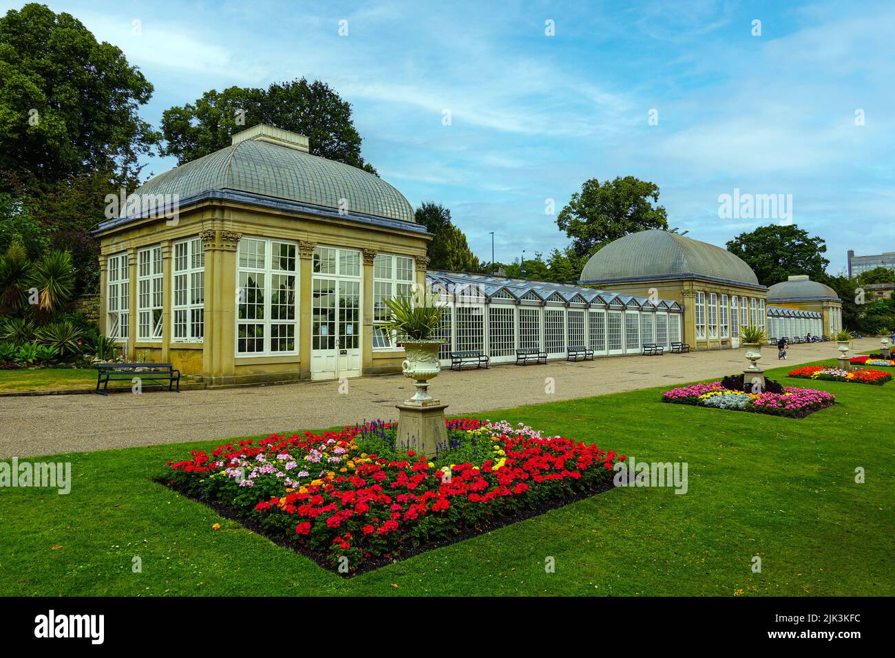 Glasshouses at the Botanical Gardens, in Sheffield, South Yorkshire, England, UK Stock Photo