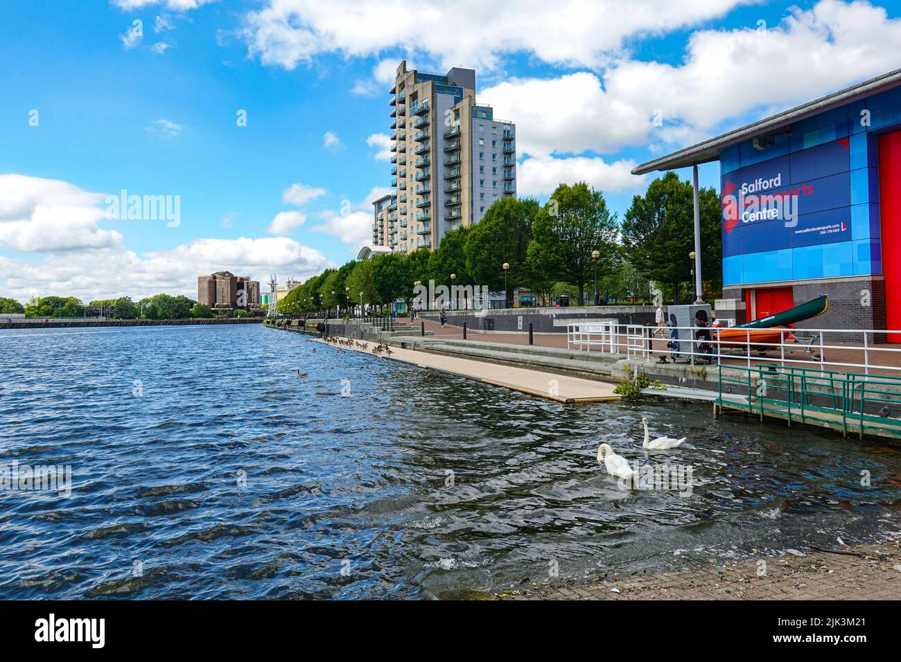 The old docks at Salford, Manchester, UK, now known as Salford Quays Stock Photo