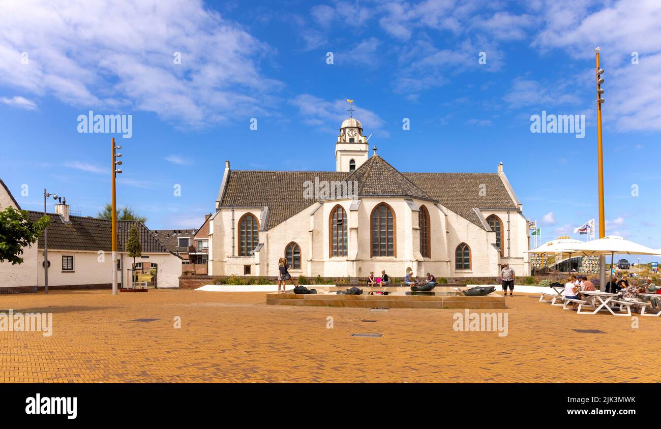 Andreaskerk (Andrew's Church), a 15th century building and local landmark in Katwijk, South Holland, The Netherlands. Stock Photo