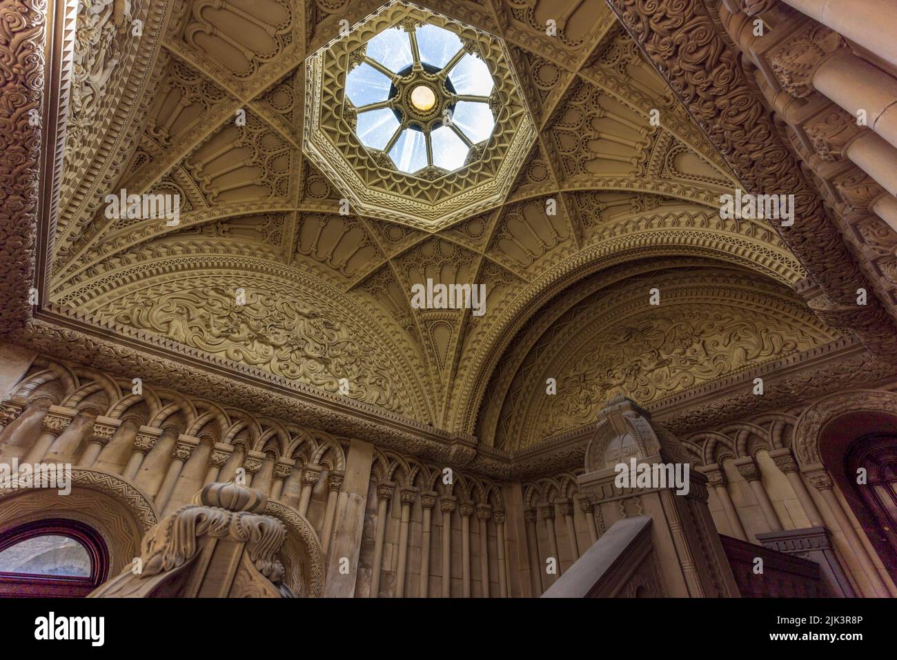 The Grand Staircase at Penrhyn Castle, Gwynedd, North Wales Stock Photo