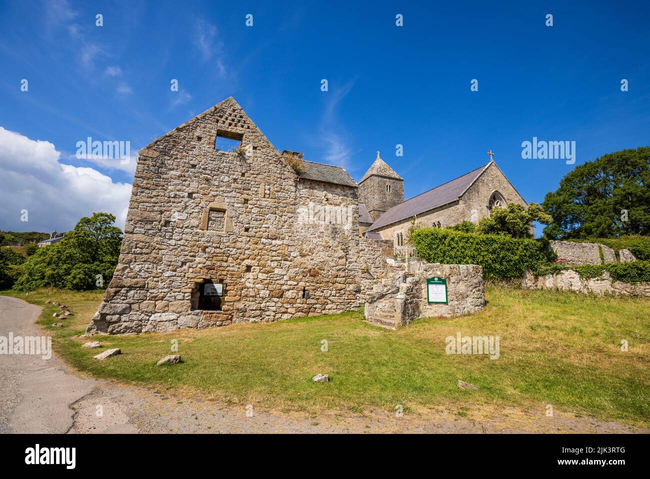 Penmon Priory and St Seriol's church at Penmon Point, Isle of Anglesey, North Wales Stock Photo