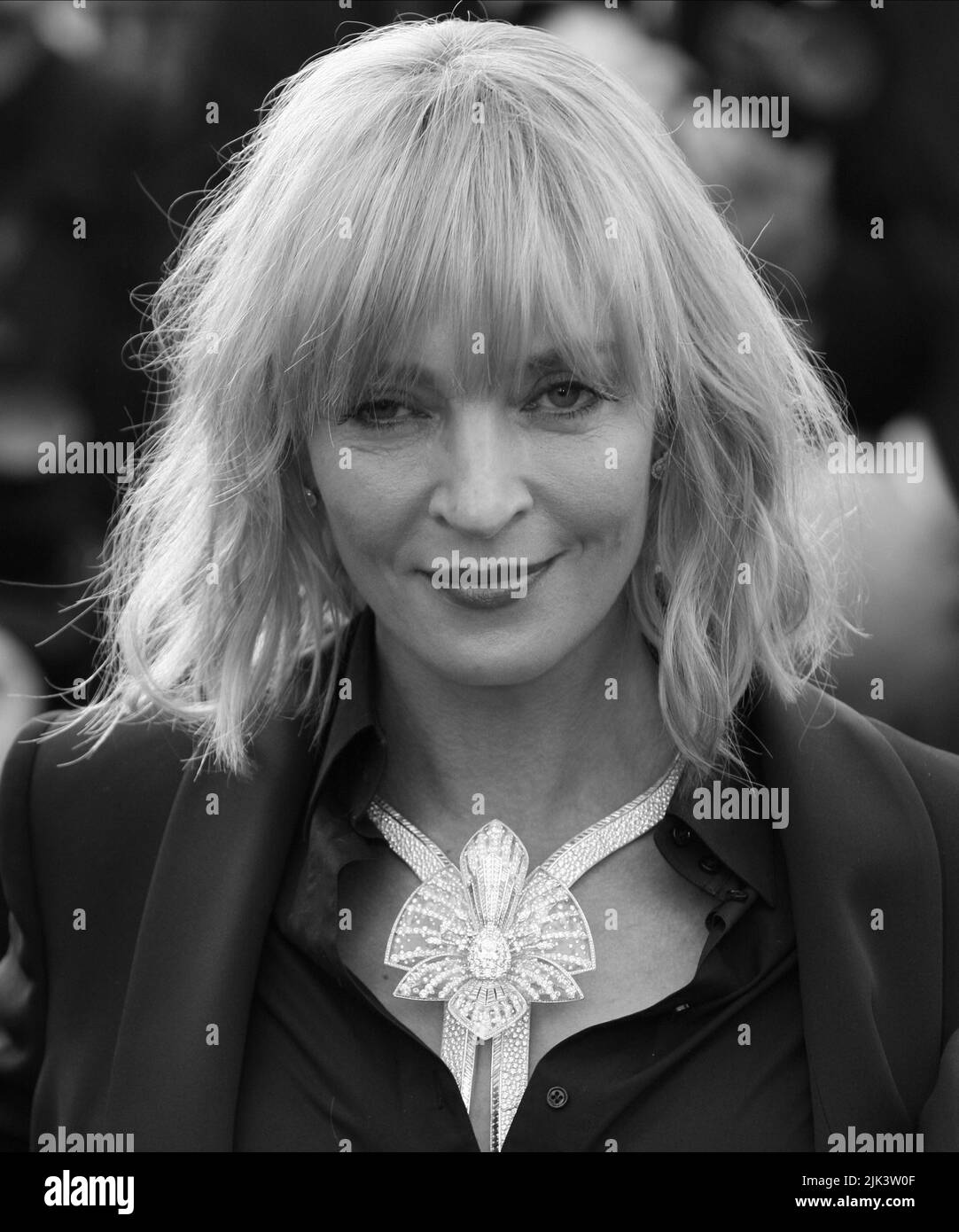 Uma Thurman attends Based on a True Story premiere during the 70th annual Cannes Film Festival at Palais des Festivals on May 27, 2017 in Cannes, France. Stock Photo