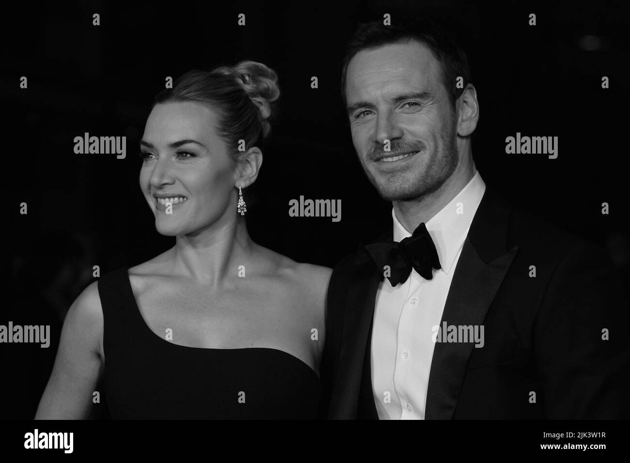 London, UK, 18th Oct 2015: Kate Winslet and Michael Fassbender attend the Steve Jobs premiere and closing night gala, 59th BFI London Film Festival at the Odeon Leicester Square in London. Stock Photo