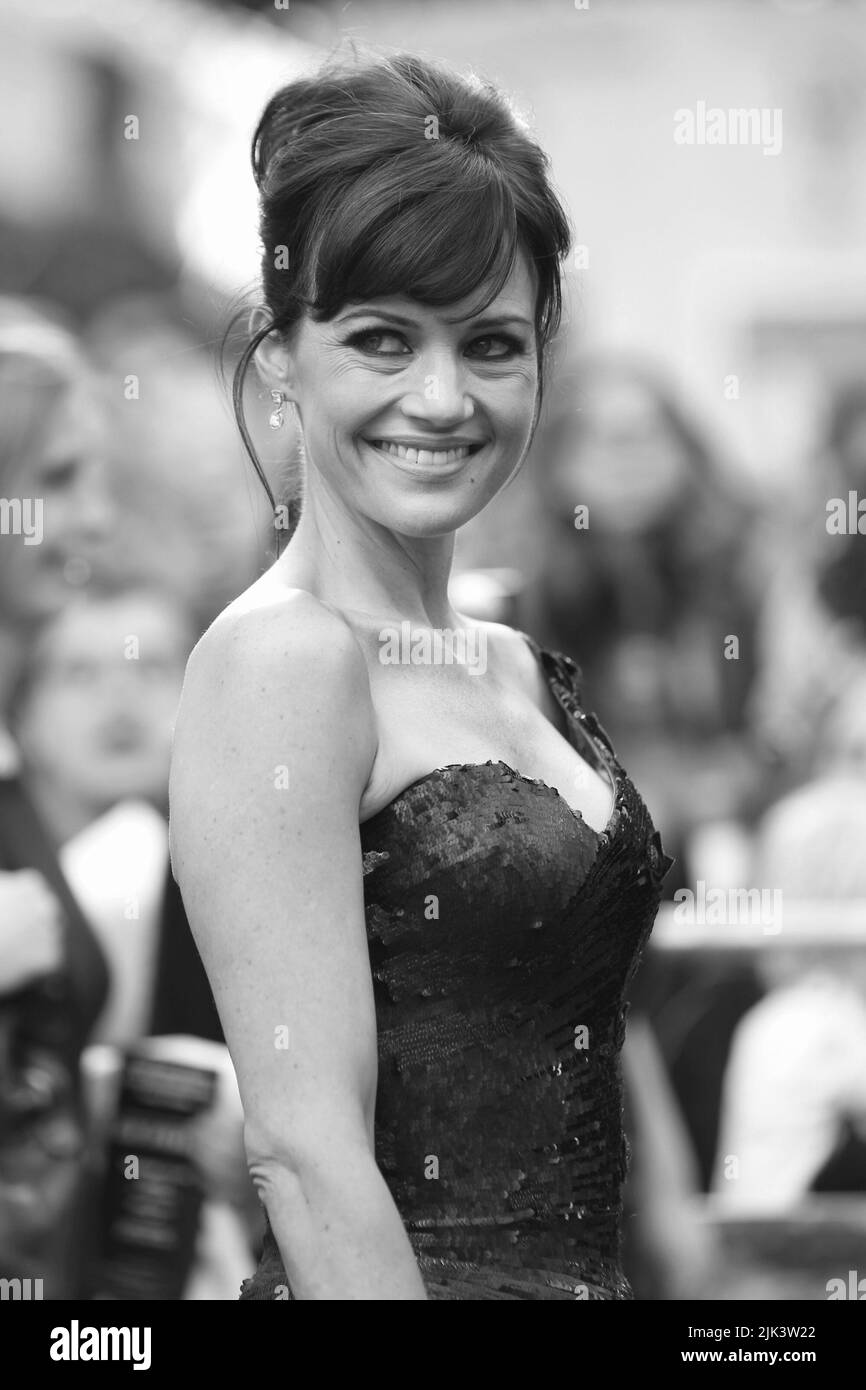 London, UK, 21st May 2015: Carla Gugino attends the World Premiere of San Andreas at the Odeon Cinema Leicester Square in London Stock Photo