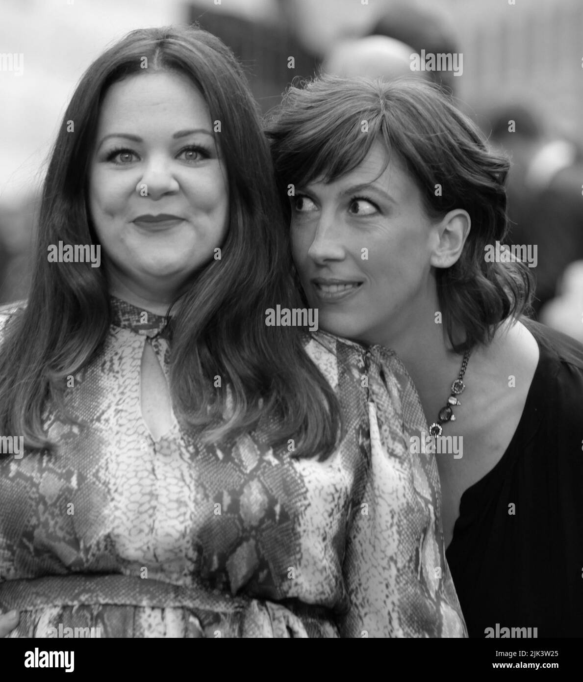 London, UK, 27th May 2015: Melissa Mccarthy and Miranda Hart attend The European premiere of ‘SPY' at the Odeon Cinema, Leicester Square in London Stock Photo