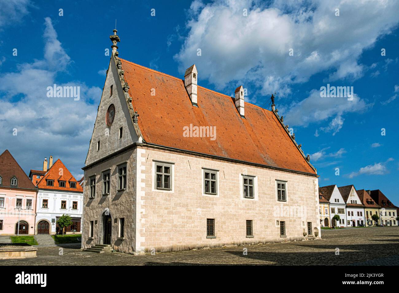 Old City Hall, Bardejov, Slovak republic. Religious architecture. Travel destination. Stock Photo