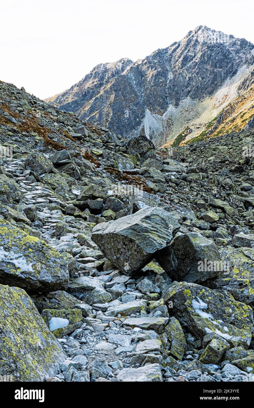 High Tatras mountains scenery, Slovak republic. Hiking theme. Seasonal natural scene. Stock Photo