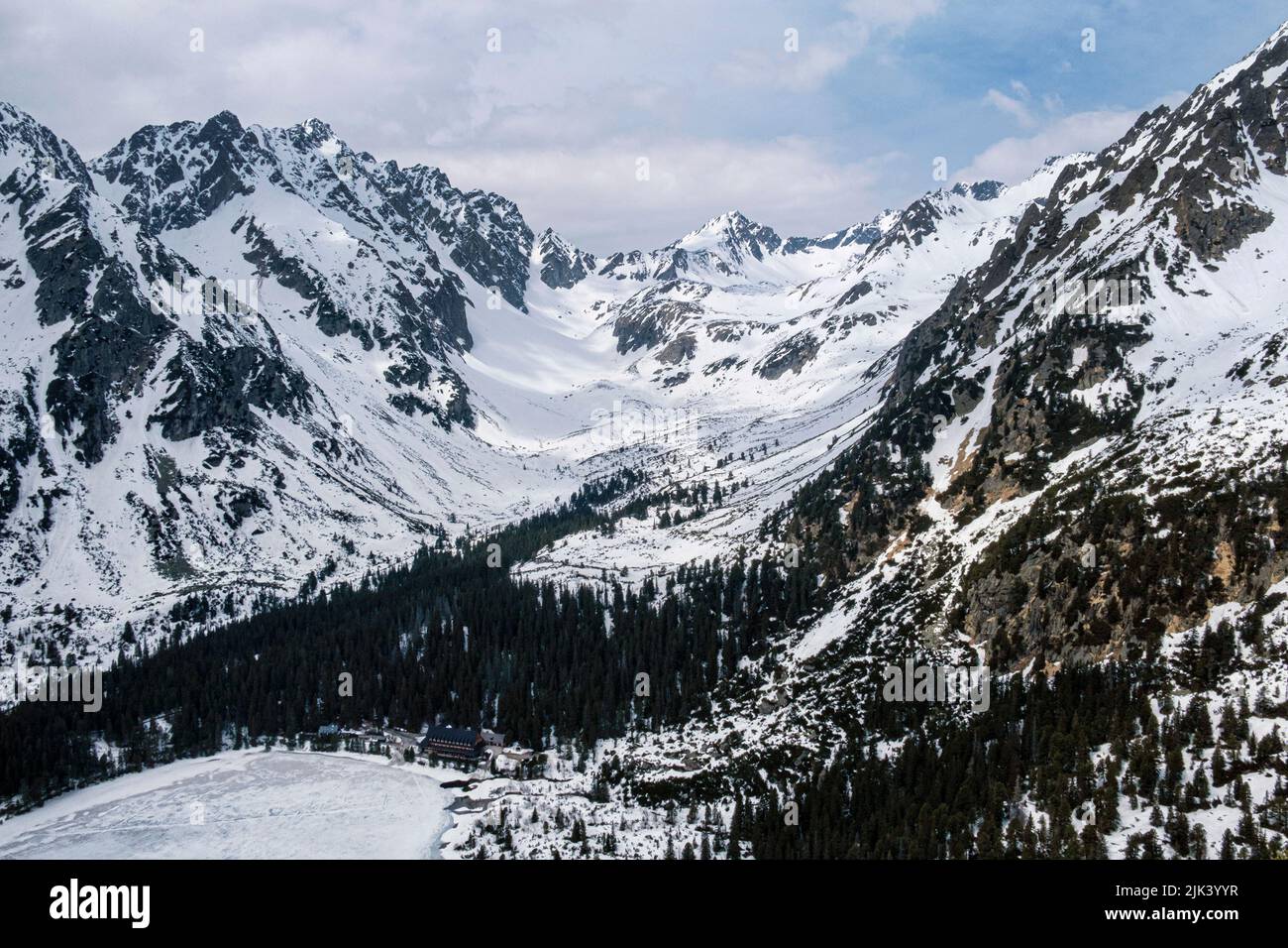 Mengusovska valley and peaks, High Tatra mountains, Slovak republic. Hiking theme. Stock Photo