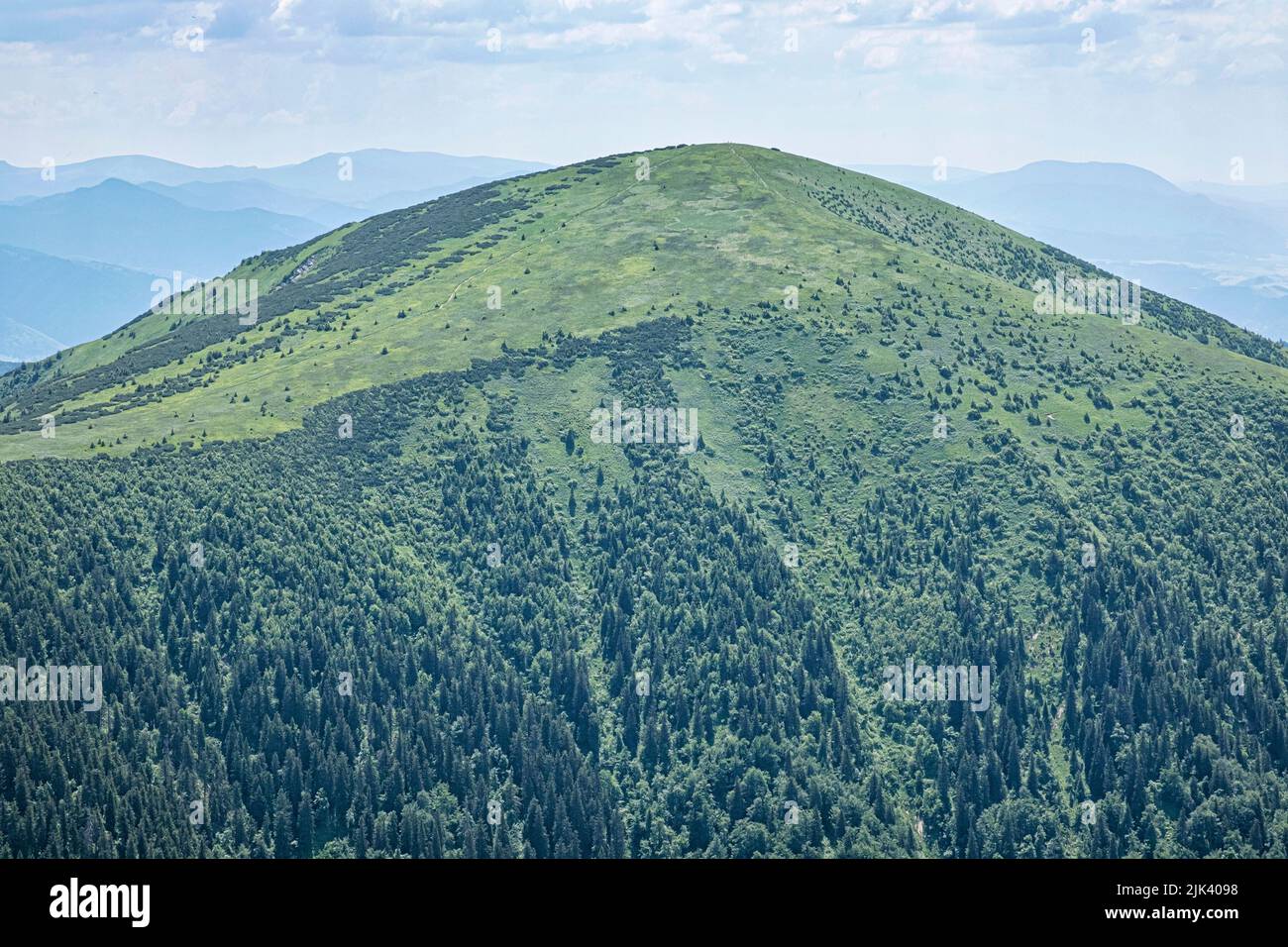 Stoh peak from Big Rozsutec, Little Fatra, Slovak republic. Hiking theme. Seasonal natural scene. Stock Photo