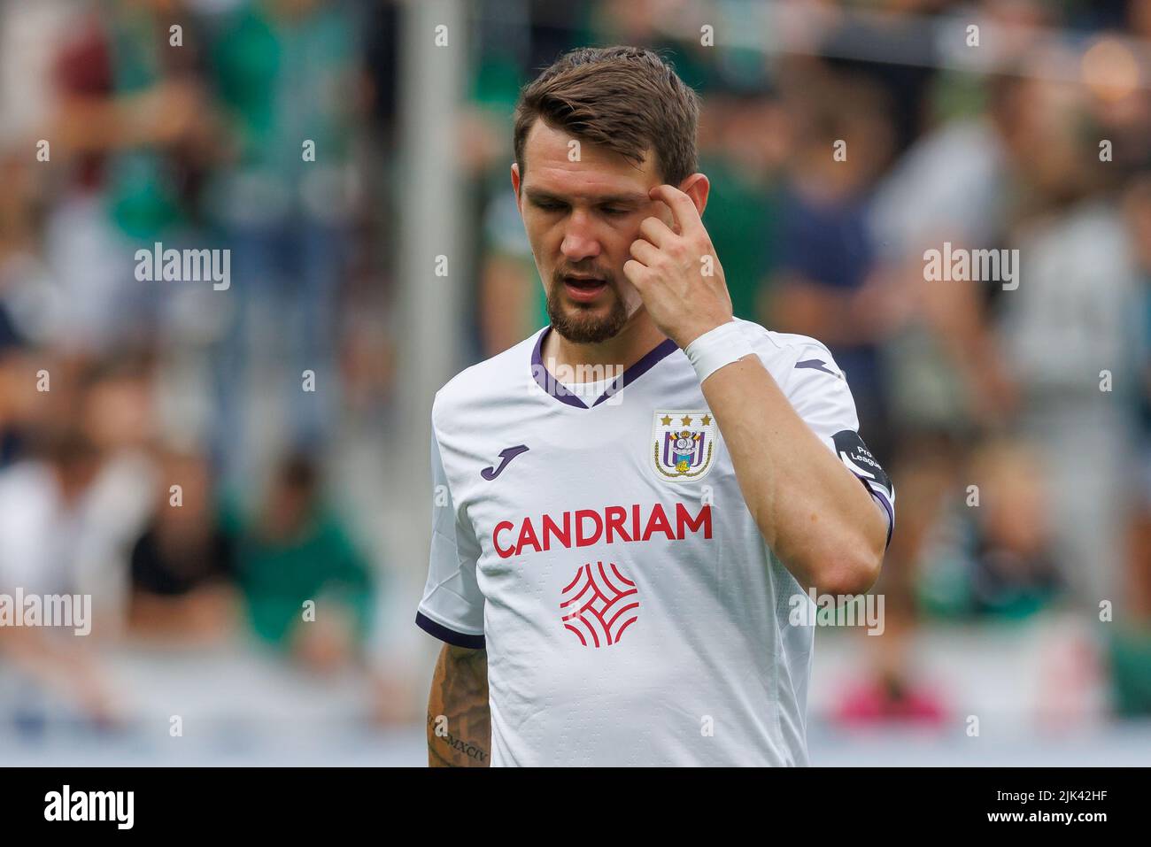 Anderlecht's Benito Raman pictured during a soccer match between Cercle Brugge and RSCA Anderlecht, Saturday 30 July 2022 in Brugge, on day 2 of the 2022-2023 'Jupiler Pro League' first division of the Belgian championship. BELGA PHOTO KURT DESPLENTER Stock Photo