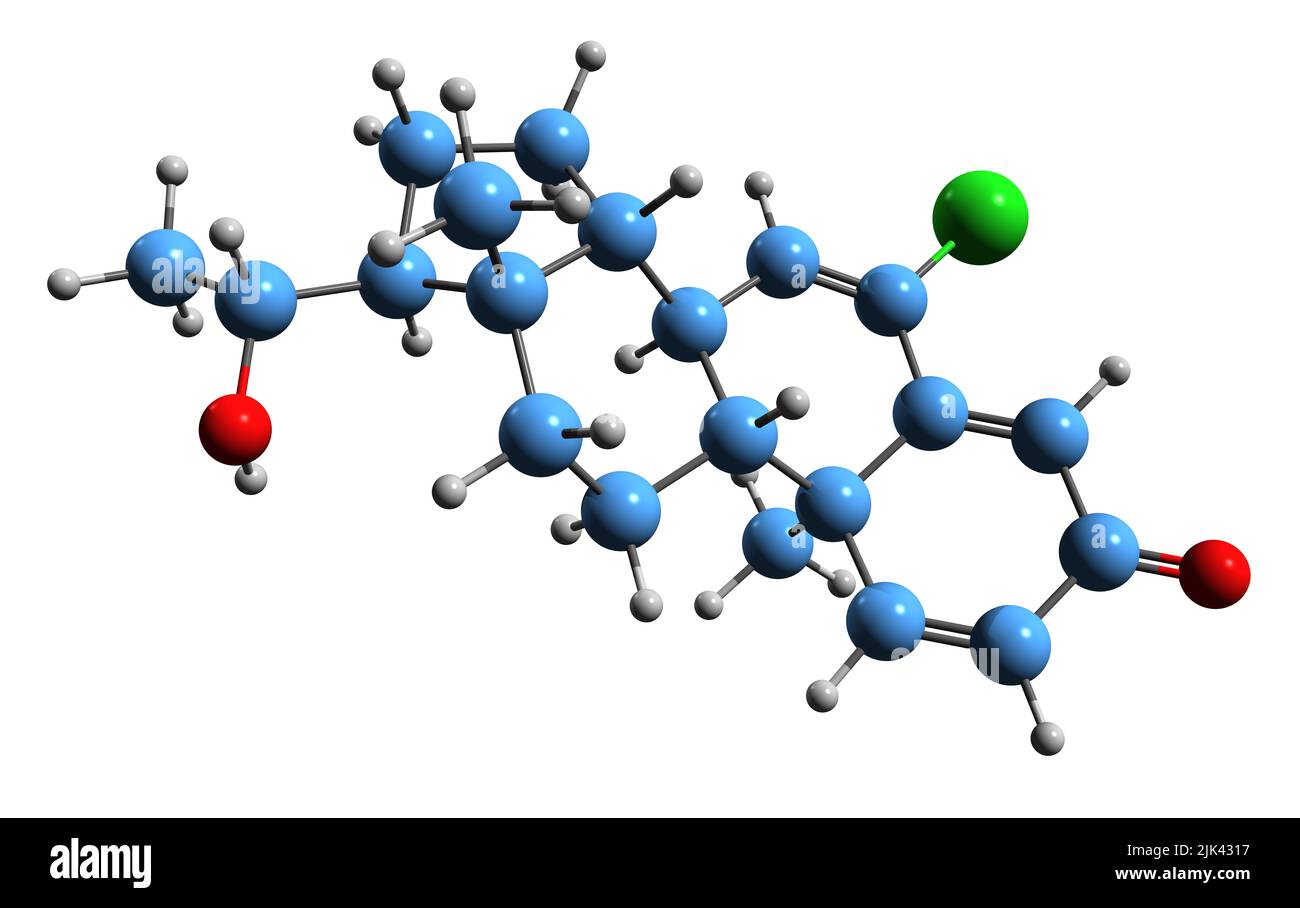 3D image of Dihydrotrengestone skeletal formula - molecular chemical ...