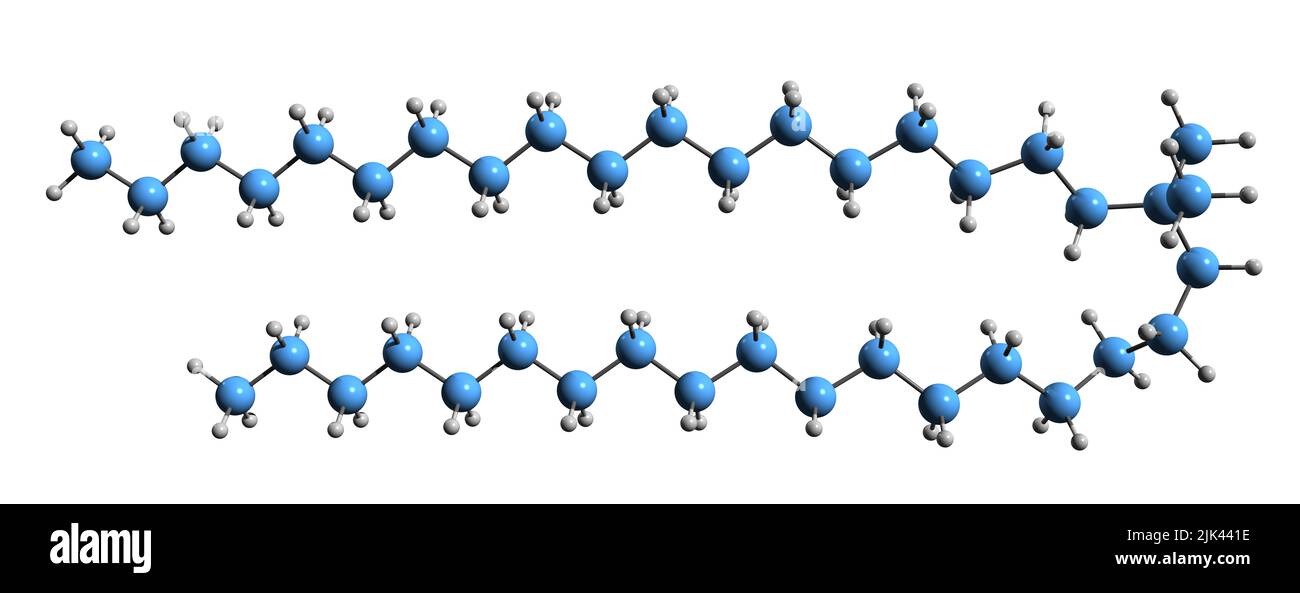 3D image of Dimethyldioctadecylammonium bromide skeletal formula - molecular chemical structure of dioctadecyldimethylammonium bromide isolated on wh Stock Photo