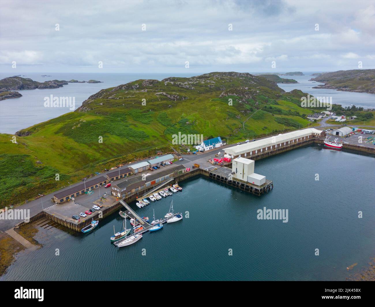 Aerial view of fishing harbour at Kinlochbervie in Sutherland, Scotland, UK Stock Photo Alamy