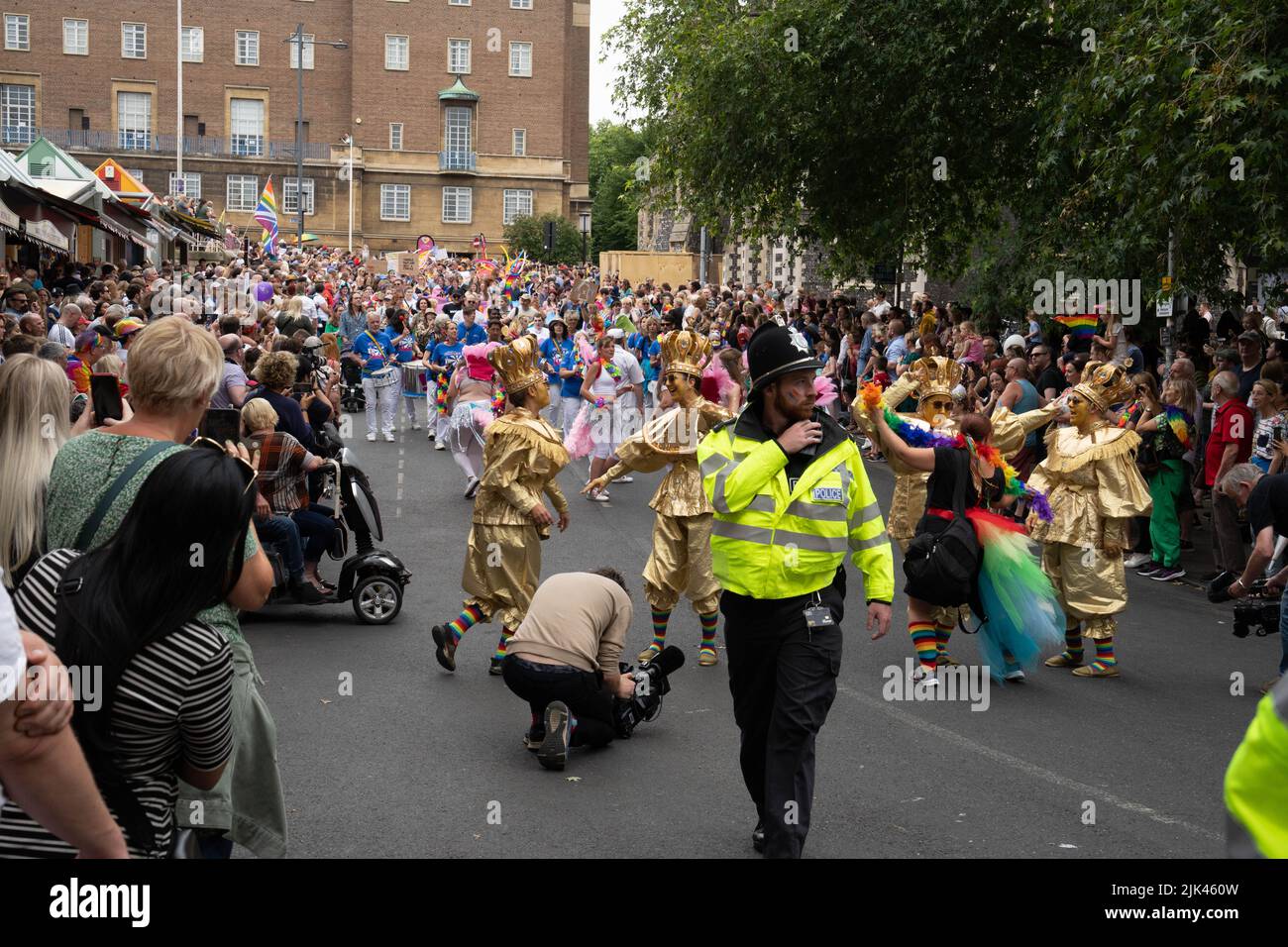 Pride March through Norwich City centre for LGBT on Saturday 30th July 2022 Stock Photo