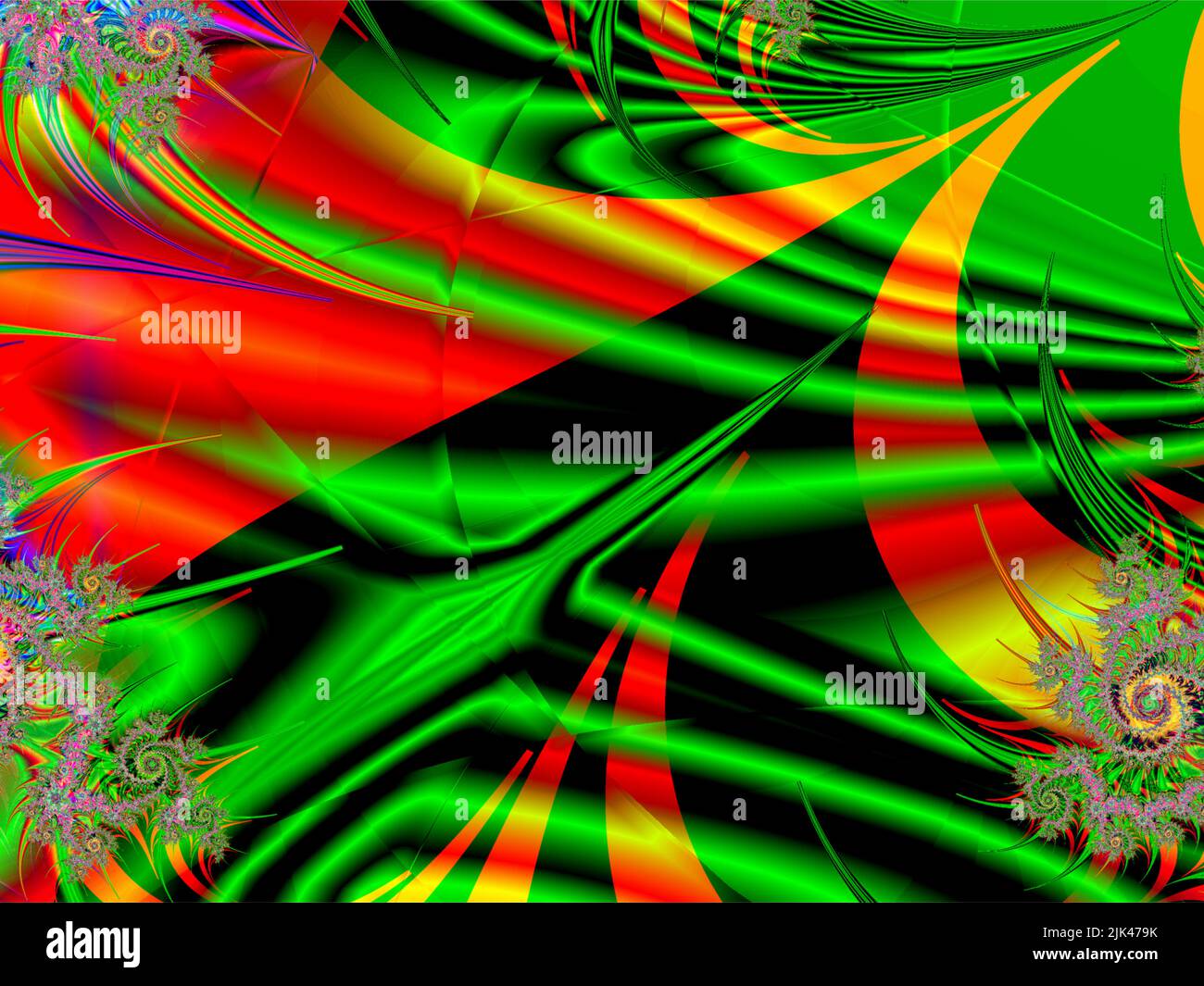 abstract greenorange line drawing, color graphics, background, design