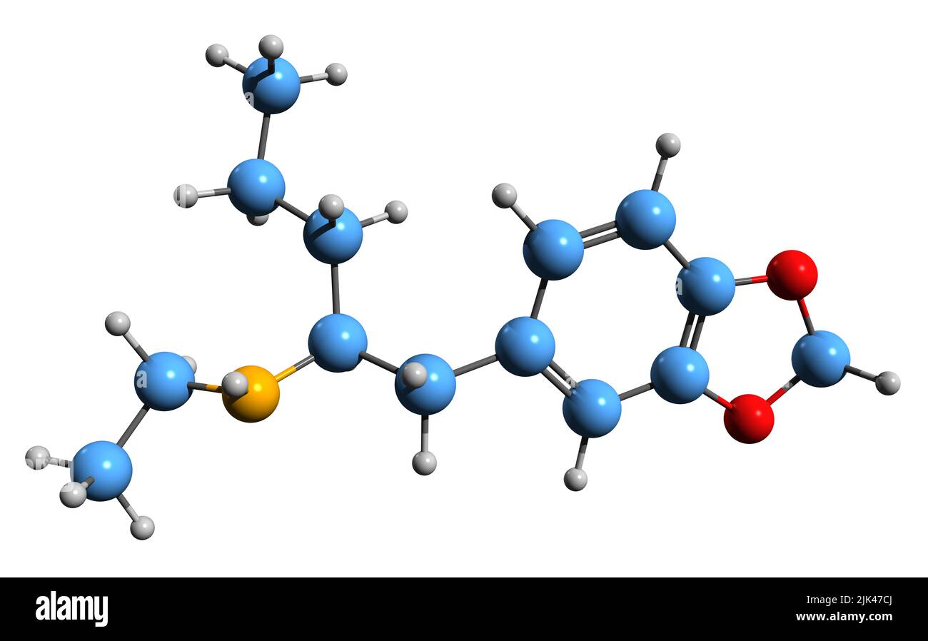 3D image of Ethyl-K skeletal formula - molecular chemical structure of EBDP isolated on white background Stock Photo