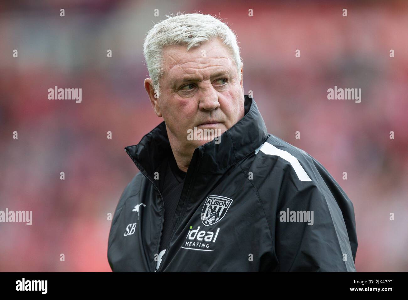 Steve Bruce manager of West Bromwich Albion during the game Stock Photo