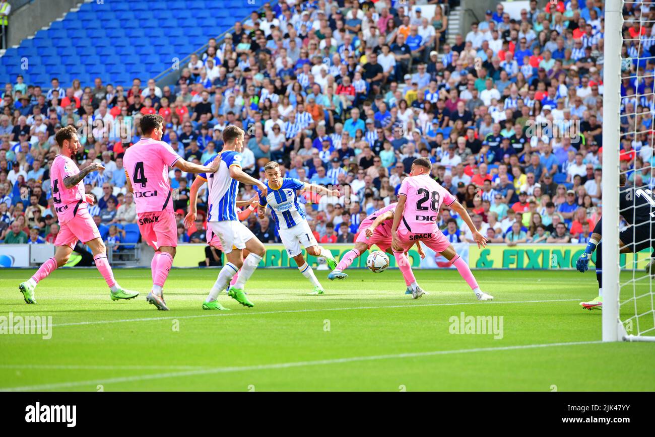 Brighton, UK. 30th July, 2022. Leandro Trossard of Brighton and Hove ...