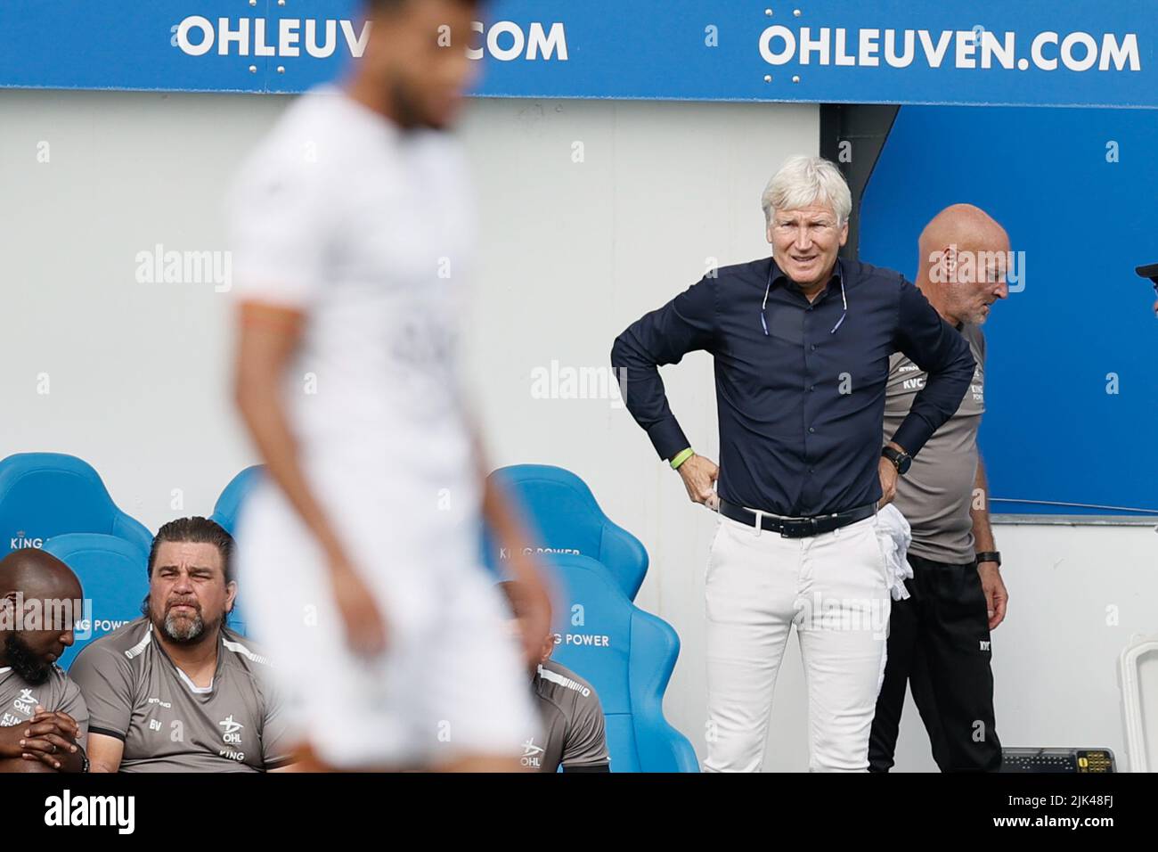 OHL's head coach Marc Brys pictured during a soccer match between Oud