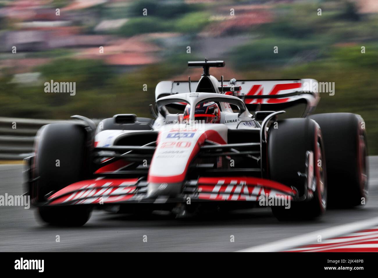 Mogyorod, Hungary. 30th July, 2022. Kevin Magnussen (DEN) Haas VF-22. Hungarian Grand Prix, Saturday 30th July 2022. Budapest, Hungary. Credit: James Moy/Alamy Live News Stock Photo