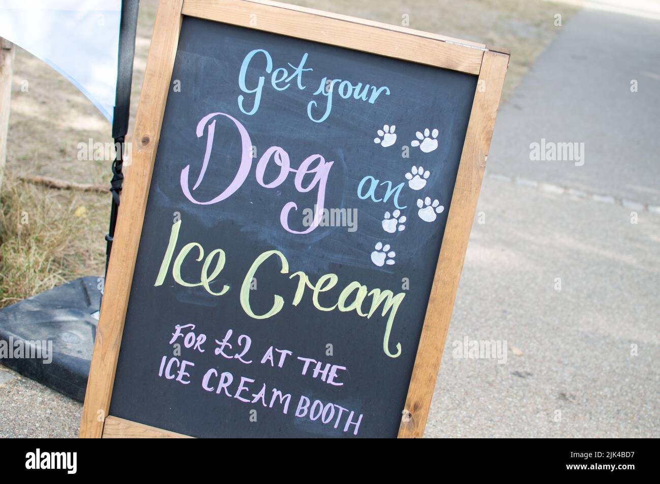 Dog ice cream sign board Stock Photo Alamy