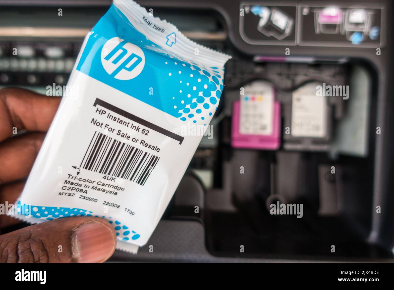 HP replacement ink cartridge Stock Photo