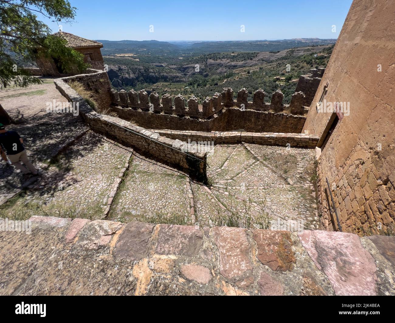 looking over a canyon and gorge from Alquezar Spain Stock Photo