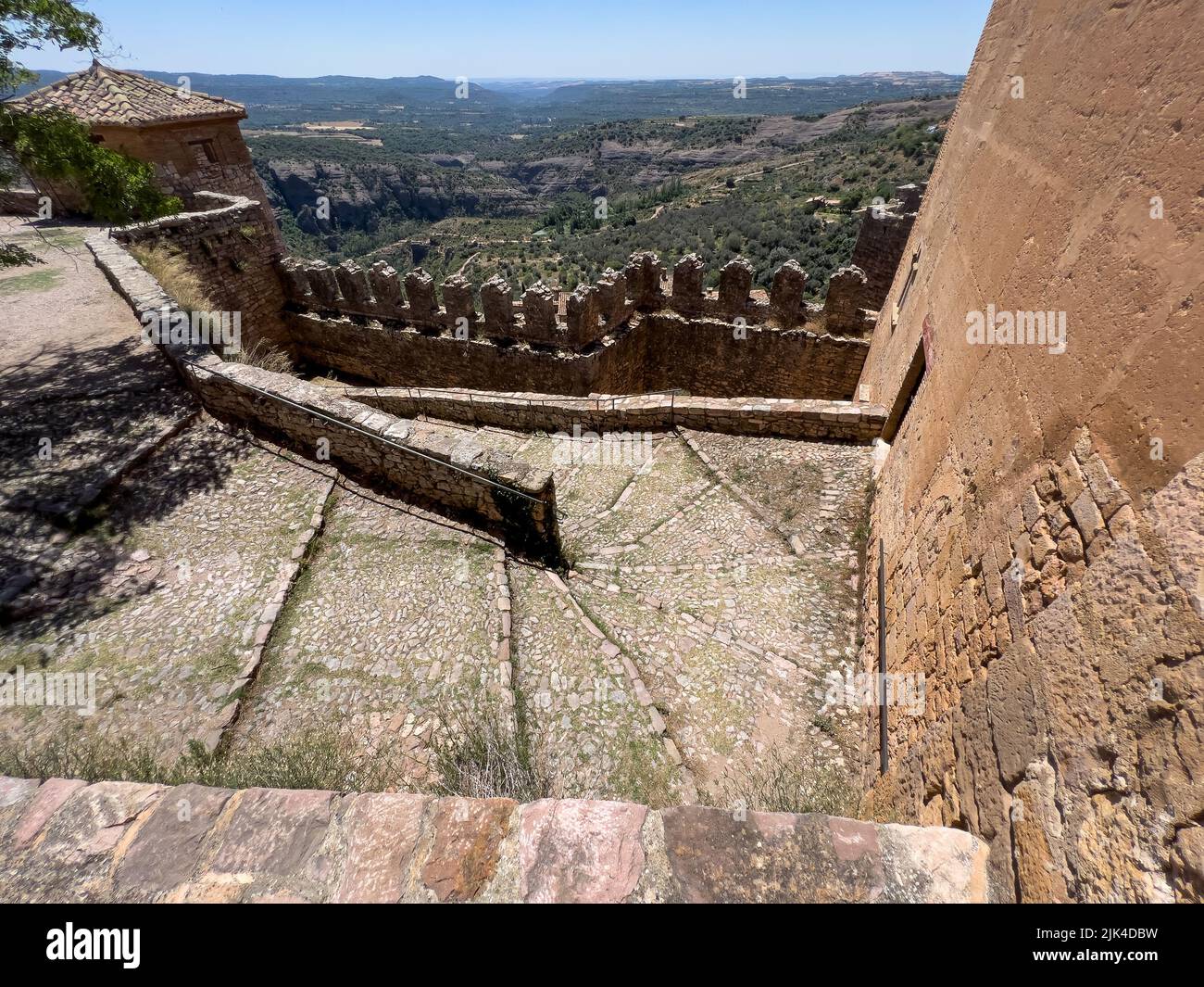 looking over a canyon and gorge from Alquezar Spain Stock Photo