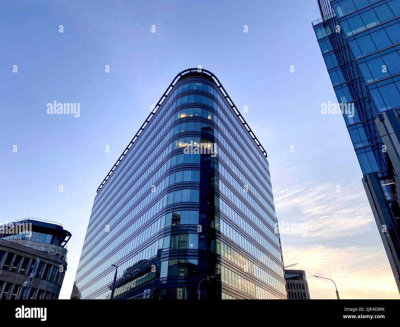 Moscow-City district, glass skyscrapers, business center of Moscow, summer evening Russia Stock Photo