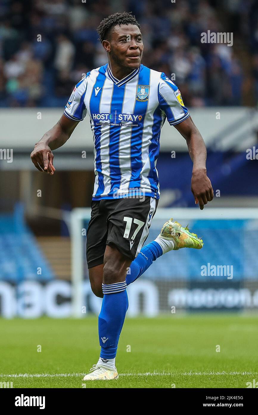 Fisayo Dele-Bashiru #17 of Sheffield Wednesday celebrates his goal to ...