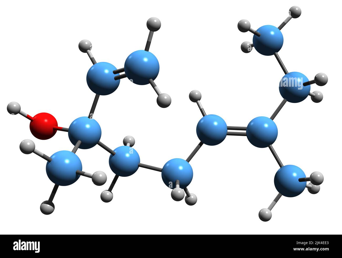 3D image of ethyl linalool skeletal formula - molecular chemical ...