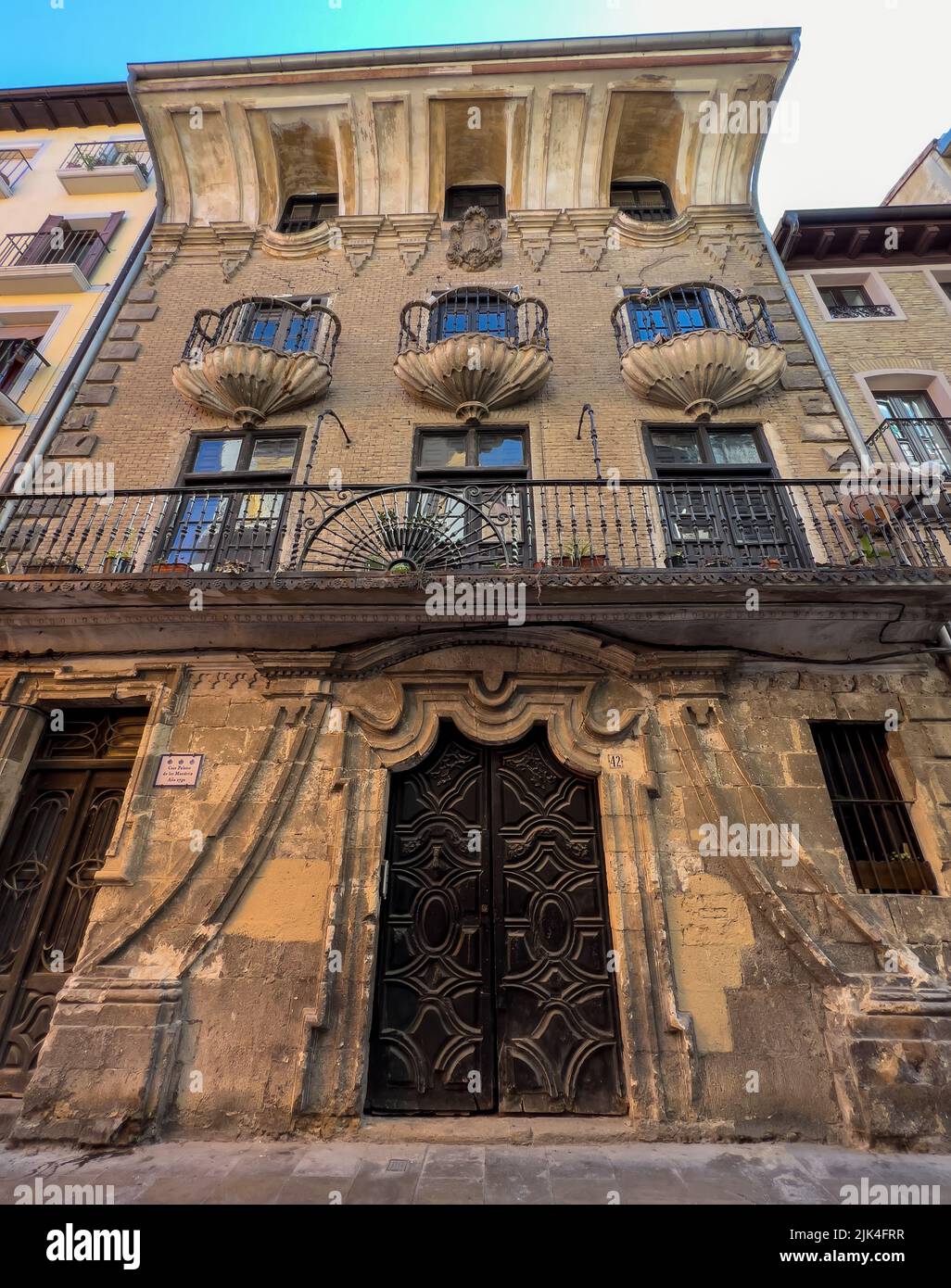 period grand mansion house on the main street in Estella, a town in Spain Stock Photo