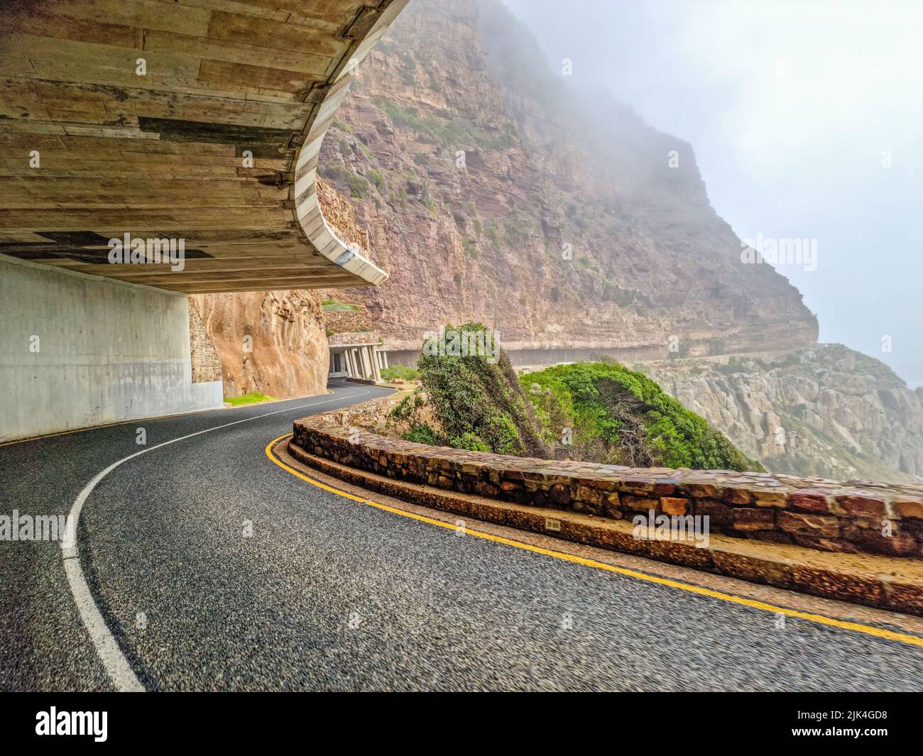 Rocky and scenic Chapman's peak drive between Hout bay and Noordhoek in Cape town South Africa Stock Photo