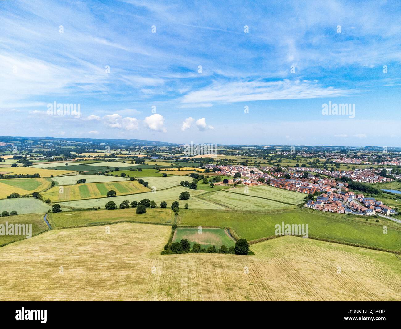 Fields and Houses For as Far as The Eye Can See, Bridgwater, England Stock Photo