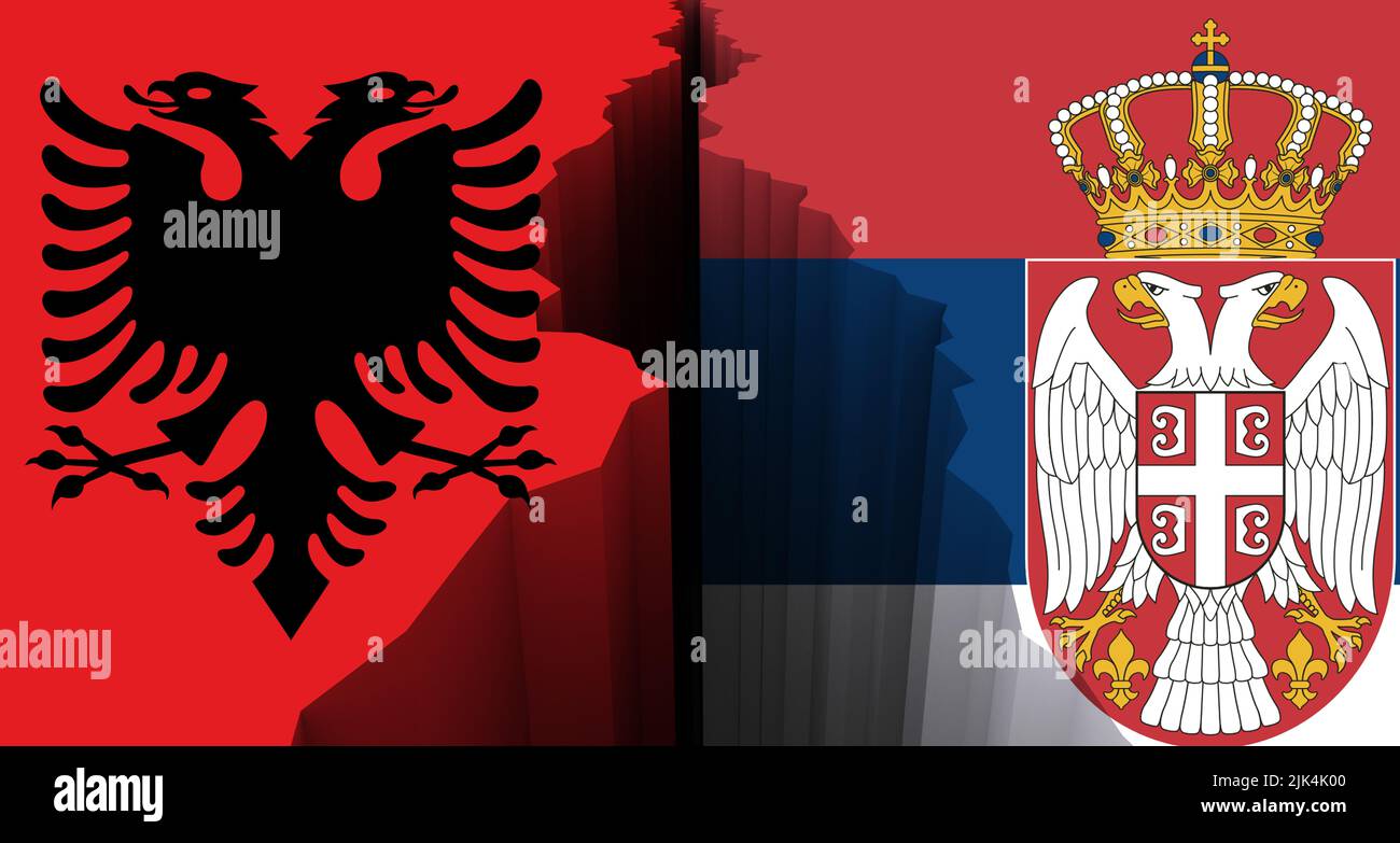 Flags of Albania and Serbia, Albania vs Serbia in world war crisis