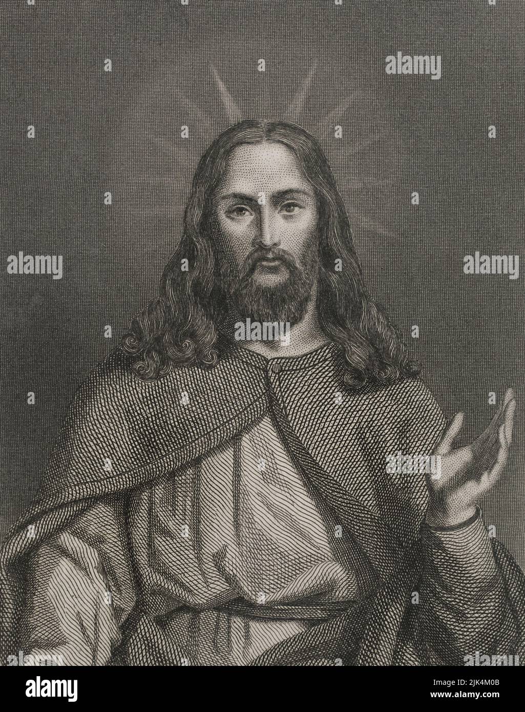 Jesus Christ. Engraving. "Historia Universal", by César Cantú. Volume II, 1854. Stock Photo