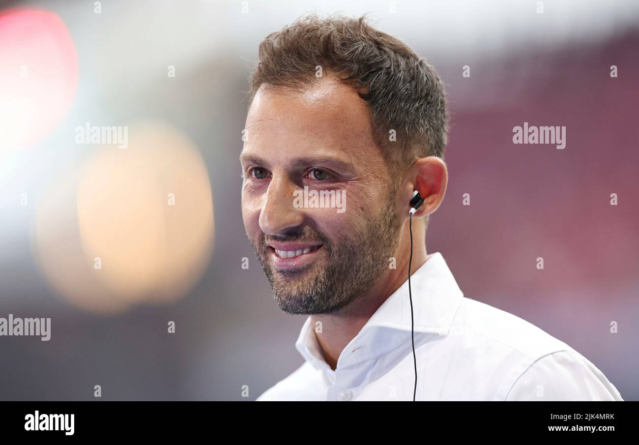 Leipzig, Deutschland. 30th July, 2022. firo: 30.07.2022, football, soccer, 1st league, 1st Bundesliga, season 2022/2023, Supercup final RB Leipzig - FCB FC Bayern Munich, Munich Domenico Tedesco, portrait, coach RB/dpa/Alamy Live News Stock Photo