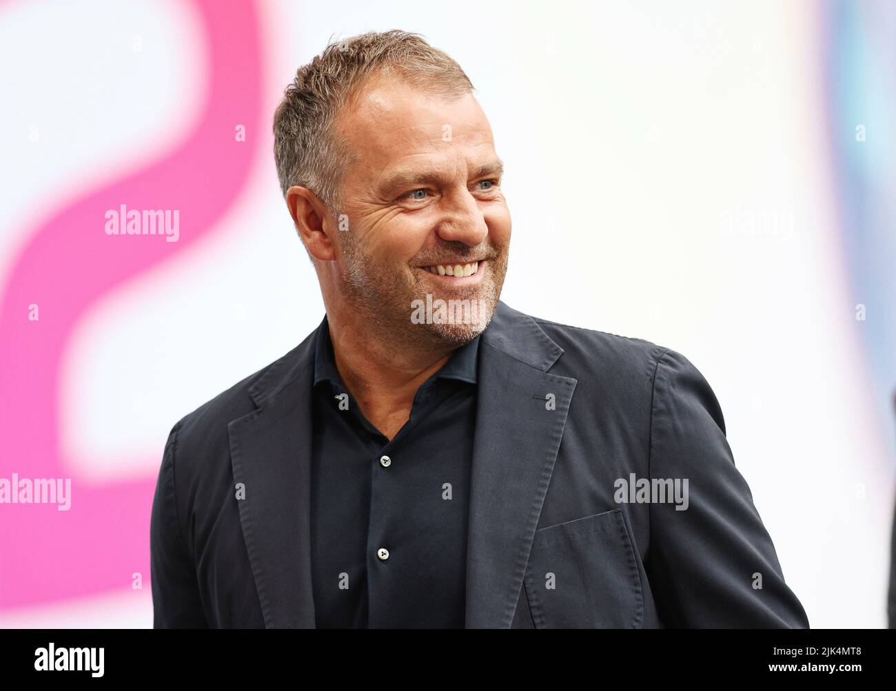 Leipzig, Deutschland. 30th July, 2022. firo : 07/30/2022, football, soccer, 1st league, 1st Bundesliga, season 2022/2023, Supercup final RB Leipzig - FCB FC Bayern Munich, Munich national coach HAnsi Flick Credit: dpa/Alamy Live News Stock Photo