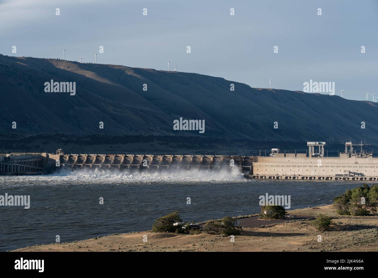 John Day Dam on the Columbia River, Oregon/Washington. Stock Photo